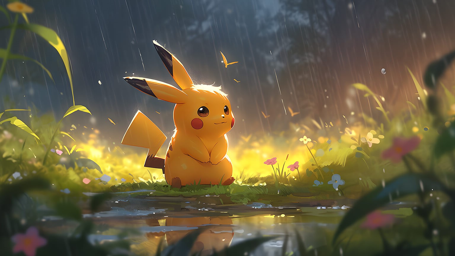 Cartes à collectionner POKEMON - Pokemon Pikachu jaune sous la pluie